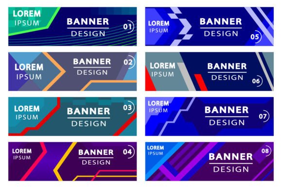 Abstract Banners for Embroidery Projects