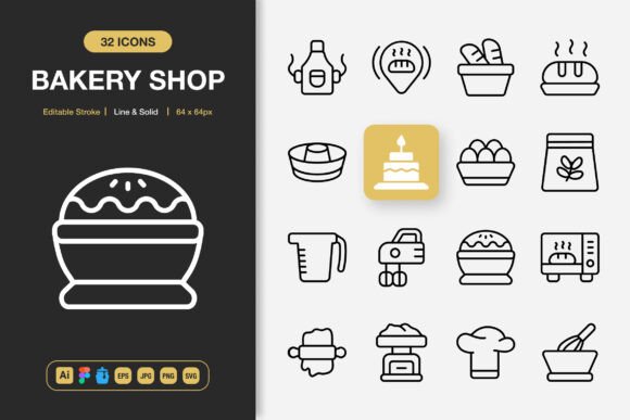 Bakery Shop Icons: Elevate Your Local Brand