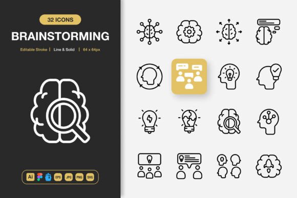 Brainstorming Icons: A Versatile Graphics Set for Crafters