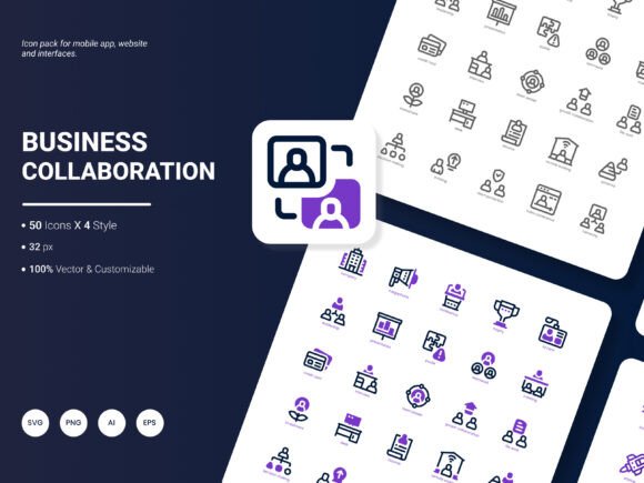 Business Collaboration Icon Pack: A Must-Have for Modern Graphics