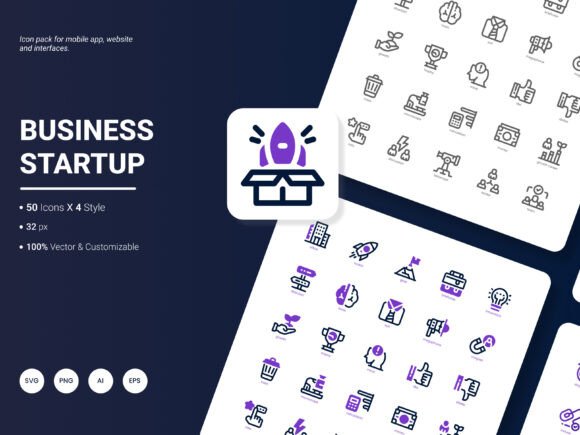 Business Startup Icon Pack: A Must-Have for Handmade Graphics