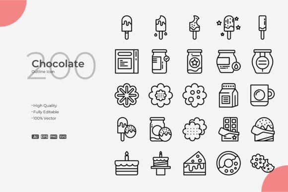 Chocolate Outline: Clean Graphics and Icons for Publishing