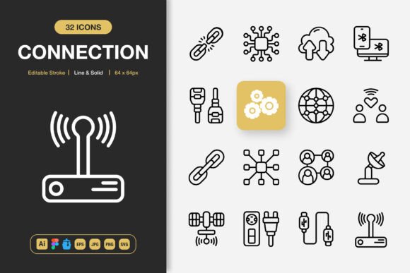 Connection Icons: Minimalist Graphics for Modern Projects