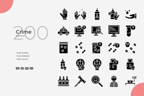 Crime Solid: Clean Graphics for Modern Icons