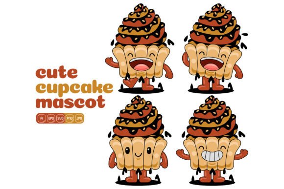 Cute Capcake Mascot Vector Pack 01: A Must-Have for Crafters