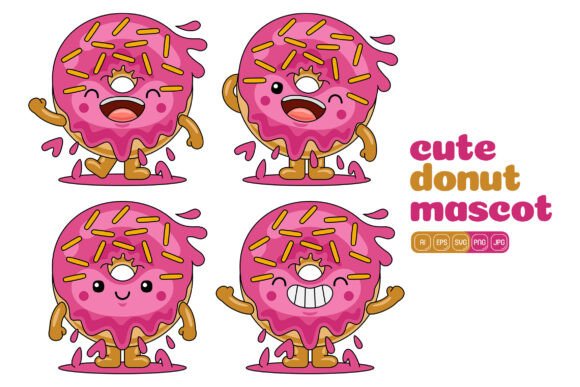 Cute Donut Mascot Vector Pack 01: A Perfect Graphics Set