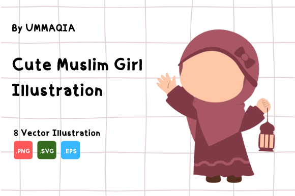 Cute Muslim Girl Vector Illustration: A Graphics Gem