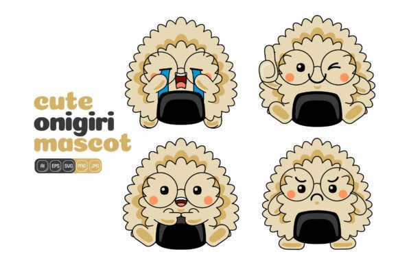 Cute Onigiri Mascot Vector Pack 01: A Versatile Graphics and Illustrations Asset