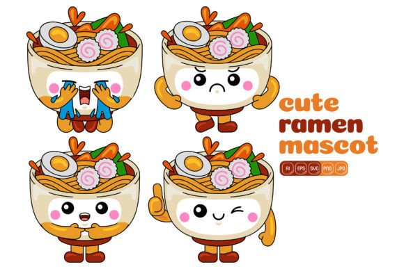 Cute Ramen Mascot Vector Pack 02: A Versatile Graphics Tool