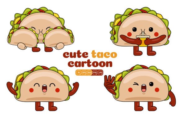 Cute Taco Mascot Vector Pack 04: A Versatile Graphics and Illustrations Asset