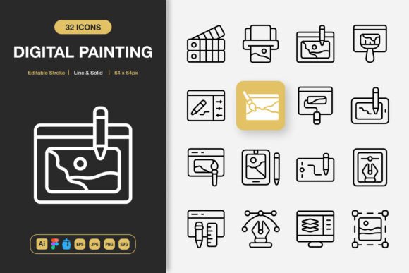 Enhance Your Blog with Digital Painting Icons Graphics