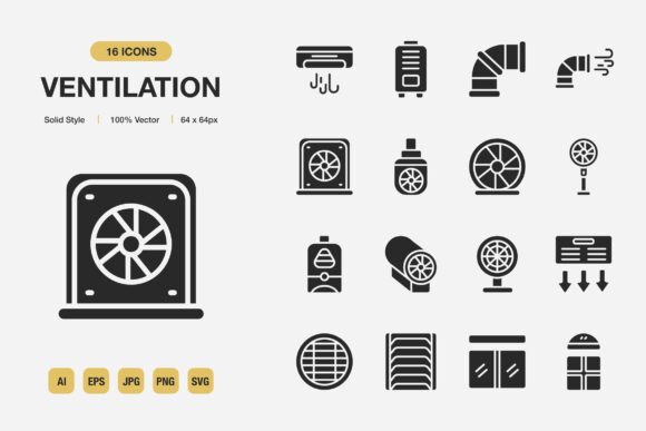 Enhance Your Blog with Ventilation Solid Icons Graphics