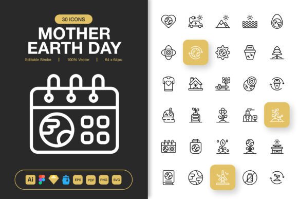Explore Mother Earth Day Icons for Your Handmade Business