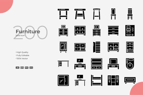 Furniture Solid: A Versatile Icon Set for Handmade Creations