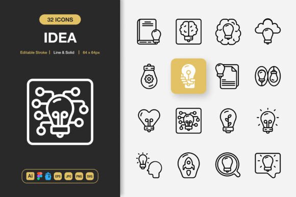 Idea Icons: A Minimalist Graphics Set for Modern Design