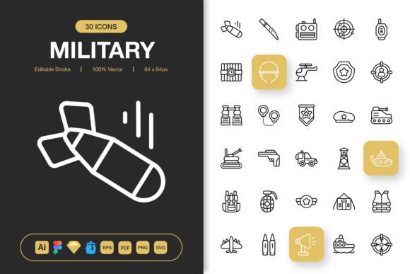 Military Icon Pack: A Versatile Graphics Set for Crafters