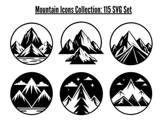 Mountain Icons Collection: 115 SVG Graphics for Designers