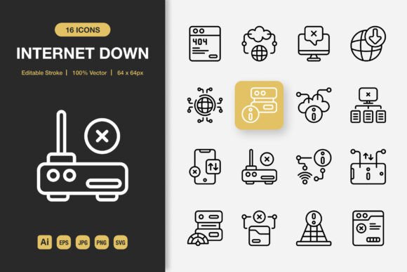 Review: Internet Down Outline Icons for Local Branding