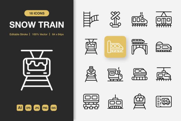 Reviewing Snow Train Outline Icons for Embroidery