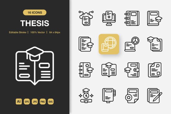 Thesis Outline Icons: A Versatile Graphics Set for Modern Branding