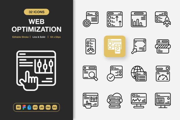 Web Optimization Icons: A Versatile Graphics Set for Modern Brands